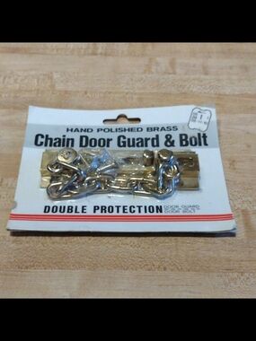 Vintage Kmart Double Protection Brass Chain Door Guard & Bolt Lock New in Pack